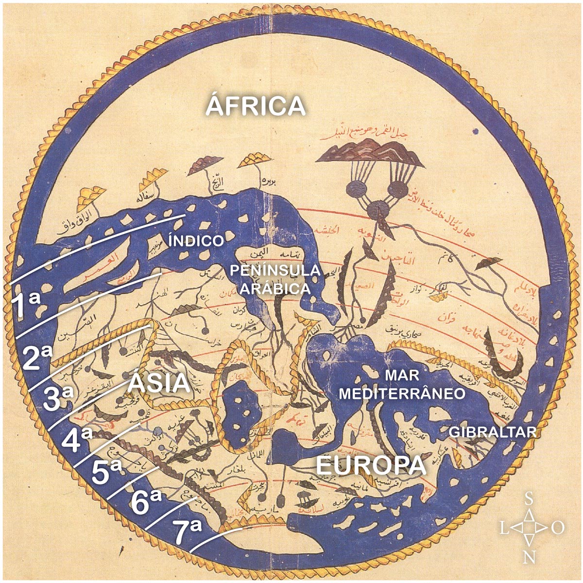 Mapa do mundo de Al-Idrisi